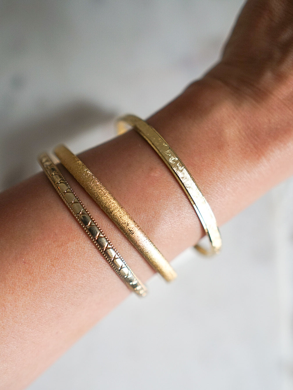1980s Gold Bangle Stack