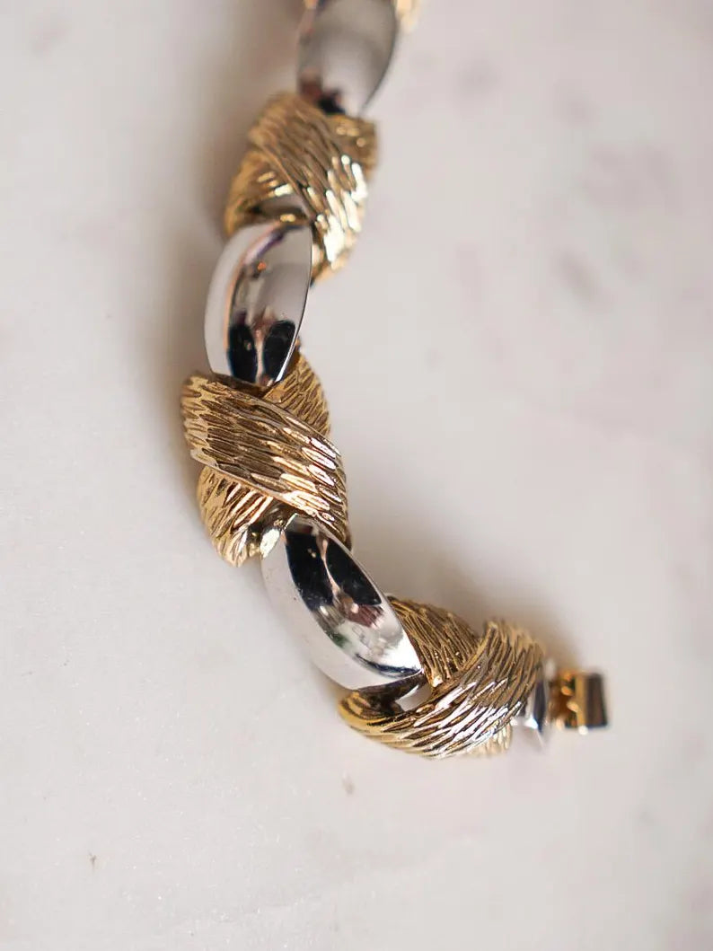 1980s NAPIER Mixed Metal Chunky Chainlink Bracelet