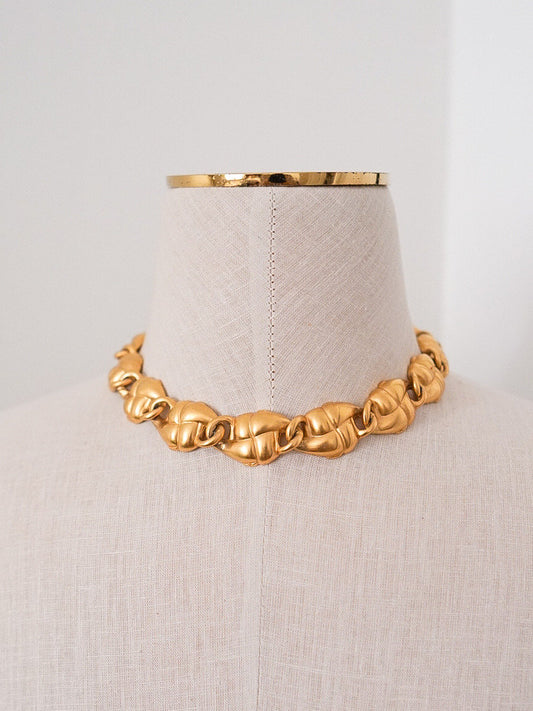 Vintage Matte Gold Toggle Necklace, Anne Klein
