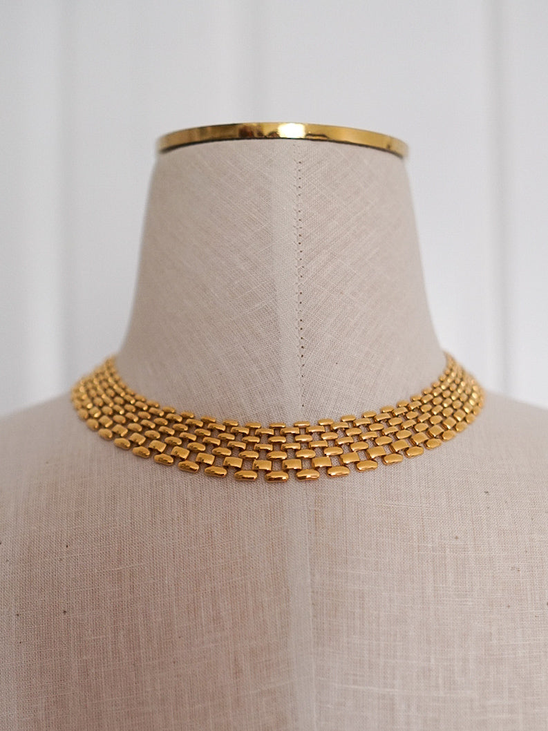 NAPIER Gold Panther Link Choker Necklace