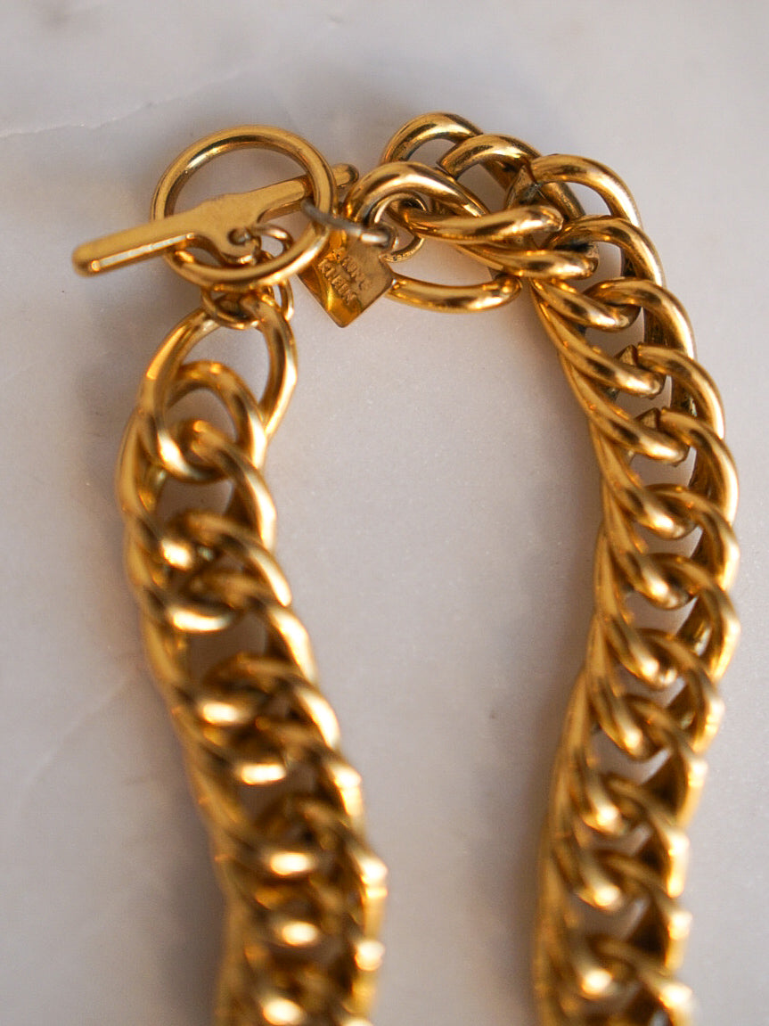 ANNE KLEIN Gold Chunky Chain Toggle Necklace
