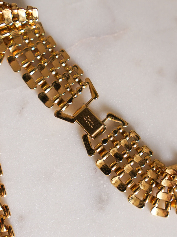 NAPIER Gold Panther Link Choker Necklace