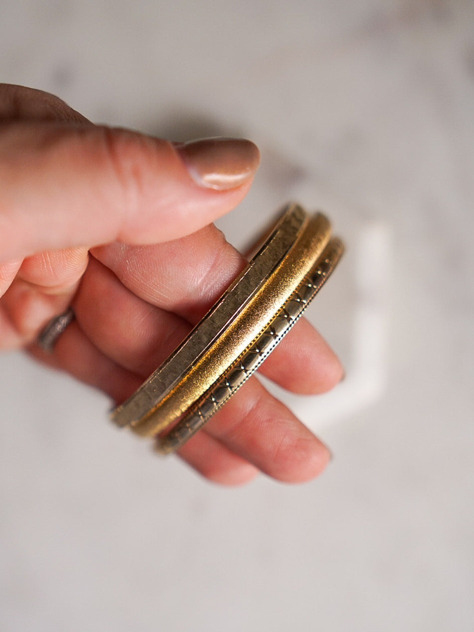 1980s Gold Bangle Stack