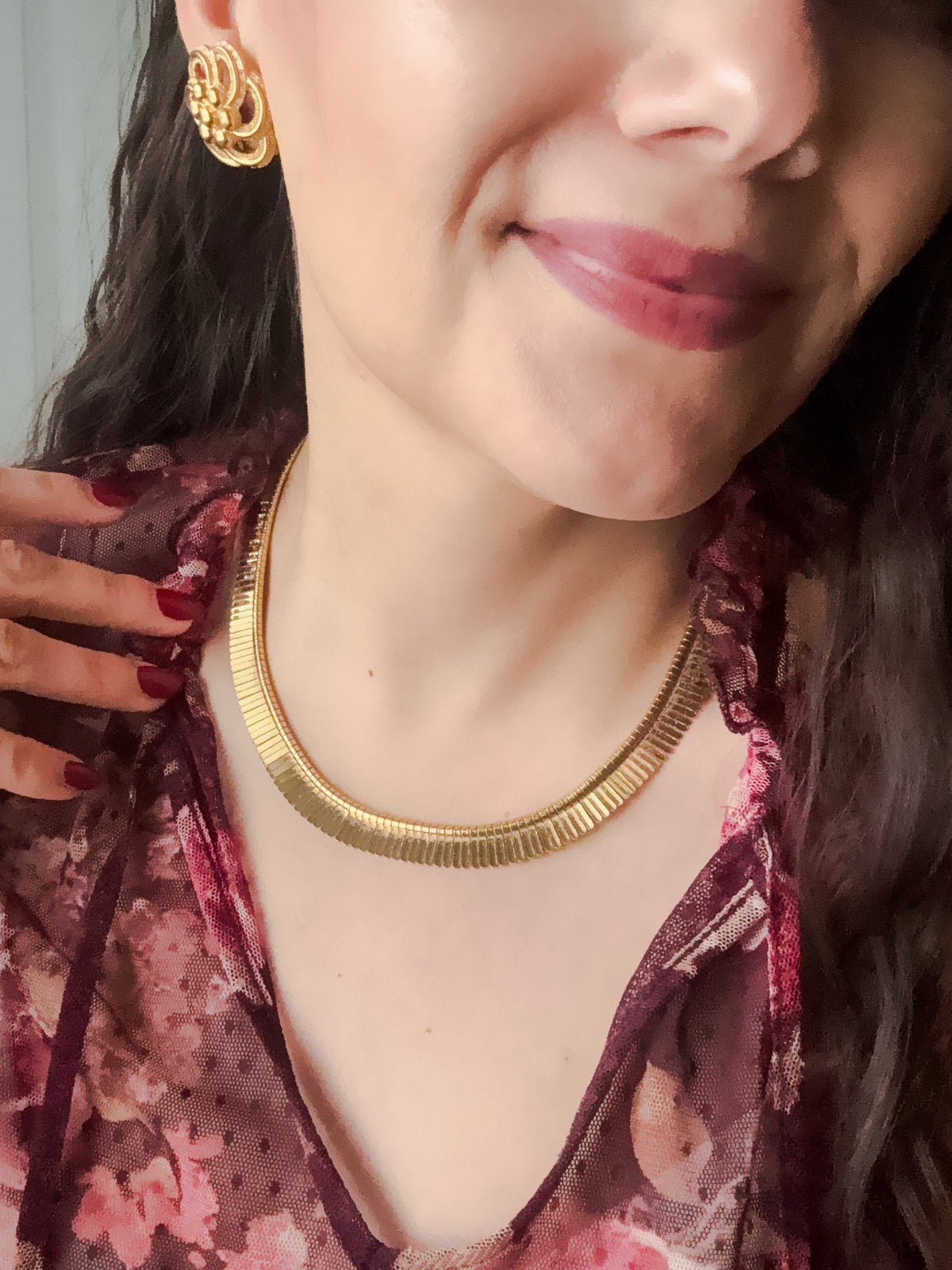 1970s NAPIER Gold Fringe Collar Necklace