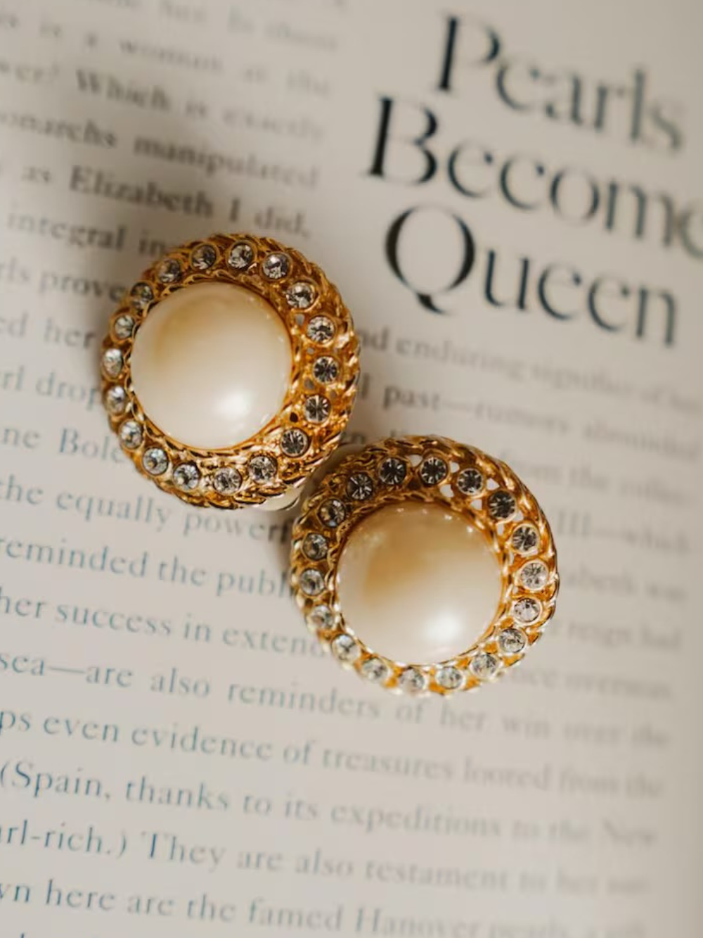 Vintage Pearl and Rhinestone Clip-On Earrings