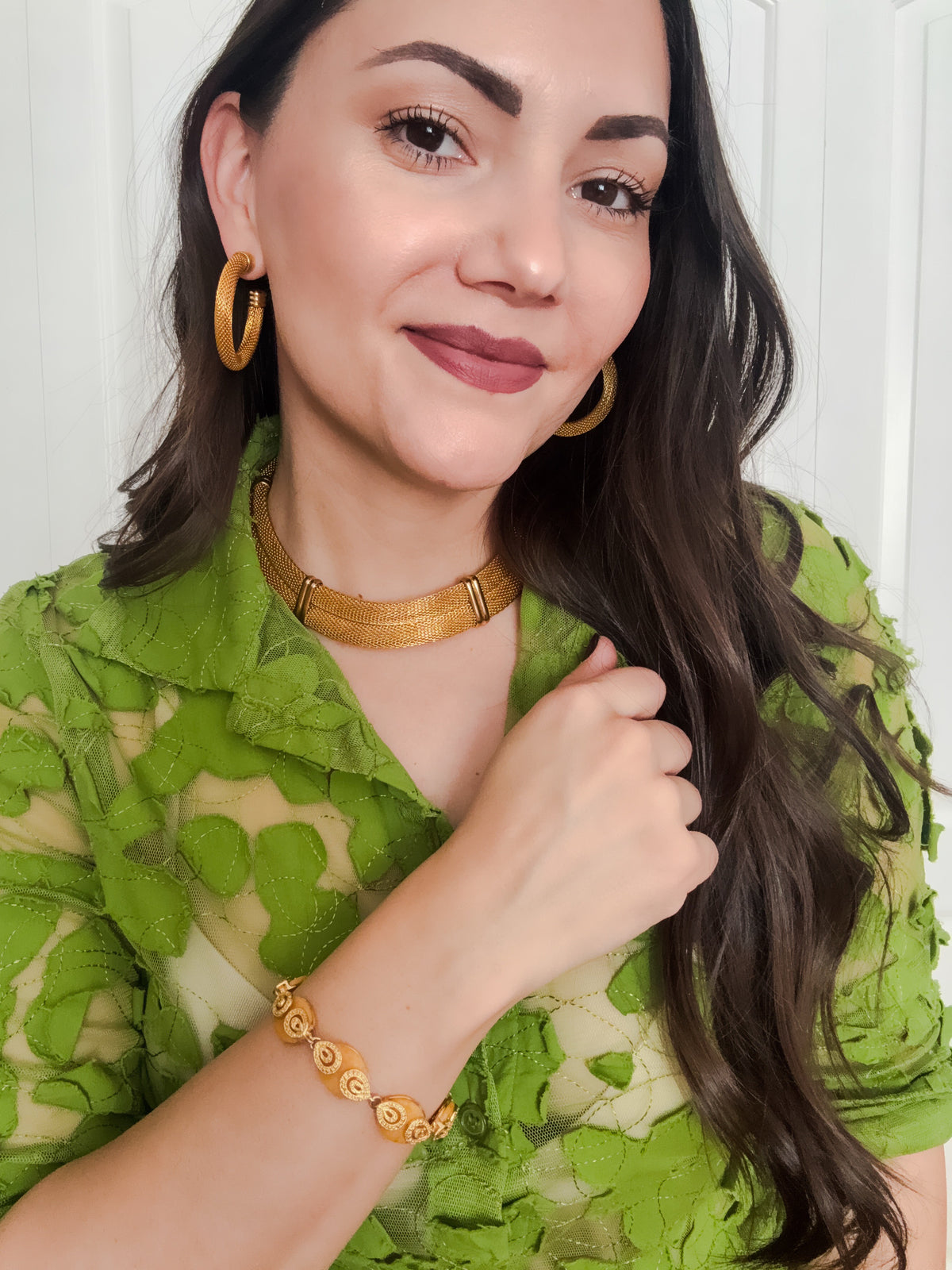 vintage amber thermoset bracelet 