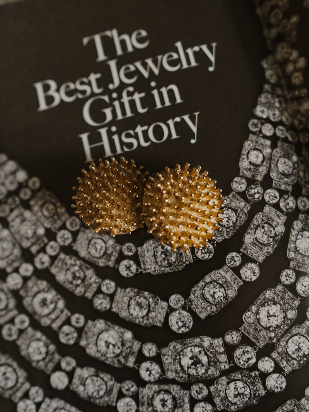 CASTLECLIFF Gold Spike Dome Clip-On Earrings