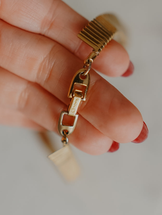1970s NAPIER Gold Fringe Collar Necklace