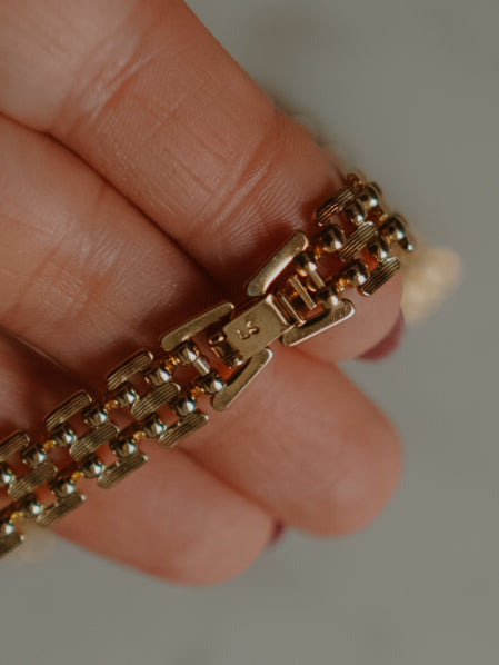 1970s LOUIS STERN Gold Rainbow Rhinestone Necklace