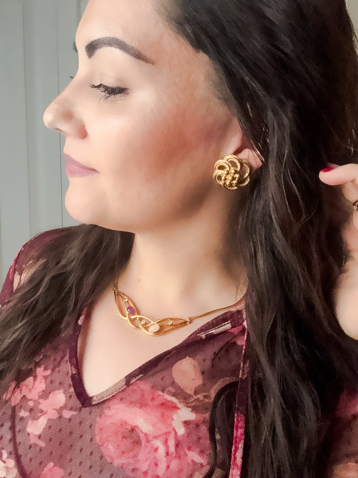 1970s MONET Gold Flower Clip-On Earrings