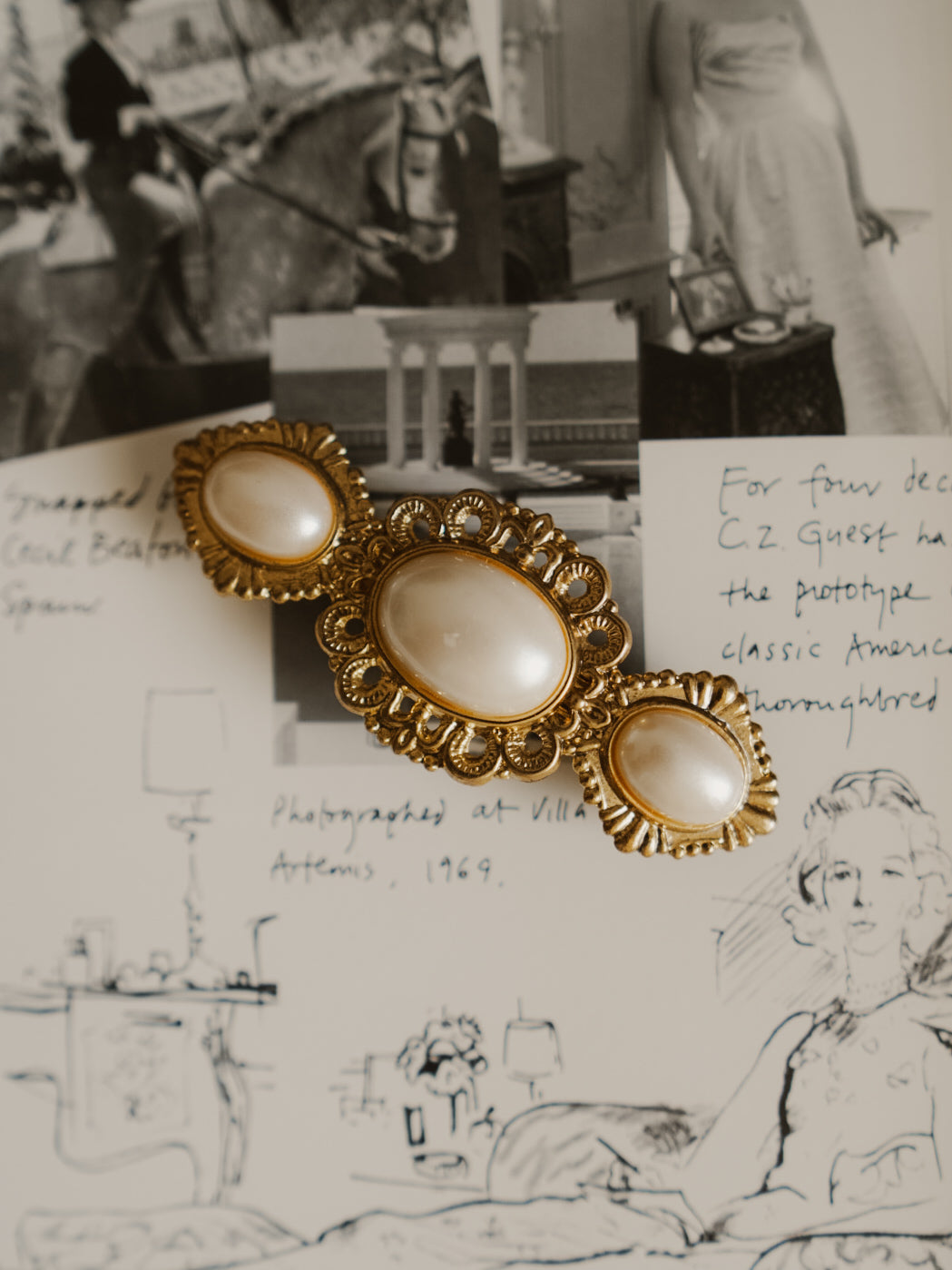 1990s Baroque Pearl Statement Barrette