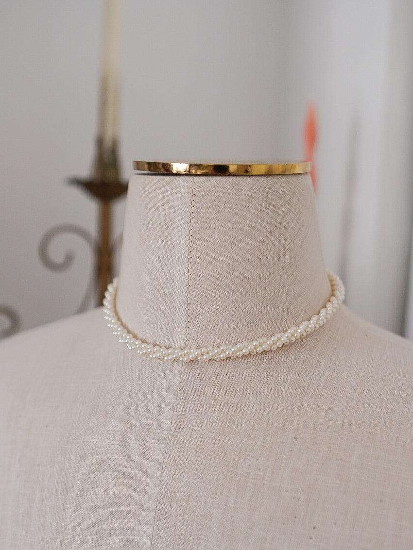 Vintage 1970s Twisted Pearl Torsade Necklace