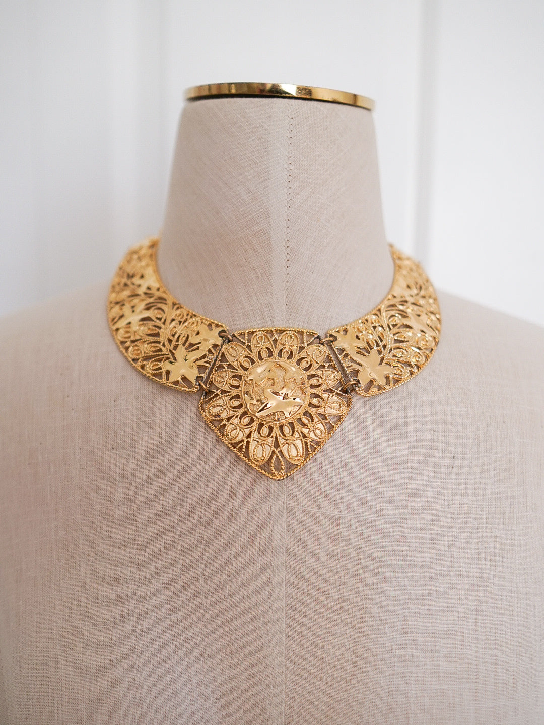 Jose Maria Barrera Gold Ornate Collar Necklace