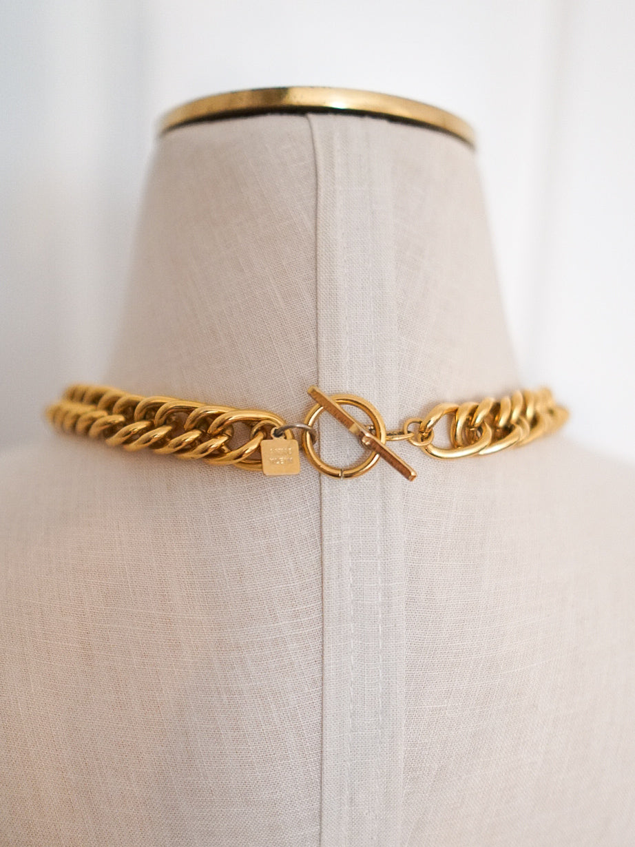 ANNE KLEIN Gold Chunky Chain Toggle Necklace