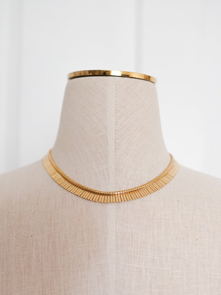1970s NAPIER Gold Fringe Collar Necklace