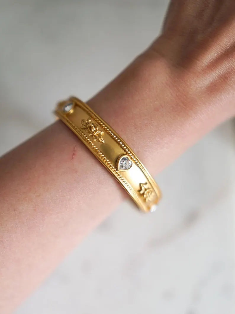 1990s ELIZABETH TAYLOR for AVON Matte Gold Bangle