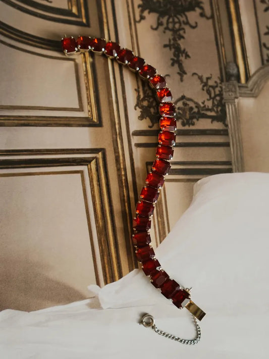 1960s EISENBERG Ruby Red Tennis Bracelet