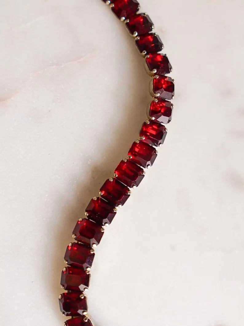 1960s EISENBERG Ruby Red Tennis Bracelet