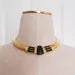 Vintage 80s NAPIER Runway Gold Omega Choker Necklace